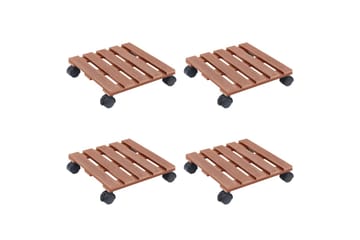 beBasic Pottetraller 4 stk brun 30x30x7,5 cm WPC - Brun - Hage - Dyrking & hagearbeid - Dyrking - Blomsterpotter - Blomsterhylle & blomsterstativ