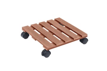 beBasic Pottetraller 4 stk brun 30x30x7,5 cm WPC - Brun - Hage - Dyrking & hagearbeid - Dyrking - Blomsterpotter - Blomsterhylle & blomsterstativ