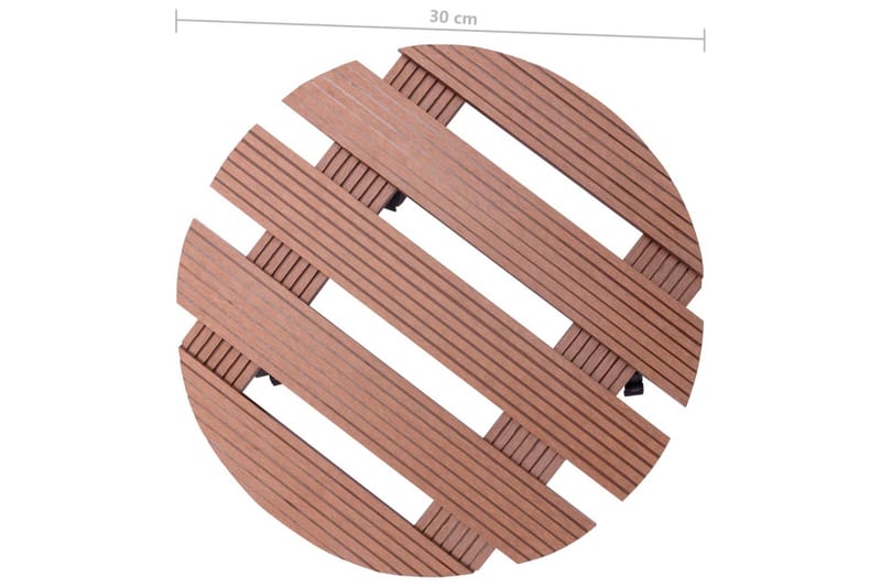 beBasic Pottetraller 4 stk brun Ã˜30x7,5 cm WPC - Brun - Blomsterhylle & blomsterstativ