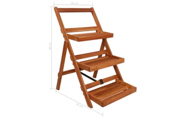 Blomsterstativ 3 etasjer 50x63x80 cm heltre akasie - Hage - Dyrking & hagearbeid - Dyrking - Blomsterpotter - Blomsterhylle & blomsterstativ