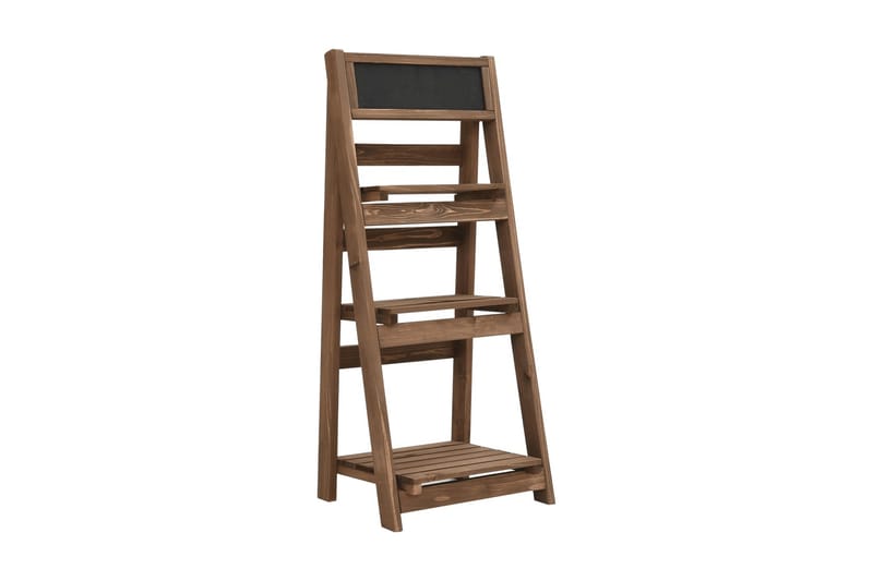 Blomsterstativ 3 etasjer med tavle 40x30x90 cm heltre gran - Brun - Hage - Dyrking & hagearbeid - Dyrking - Blomsterpotter - Blomsterhylle & blomsterstativ