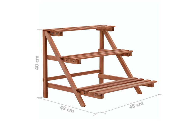 Blomsterstativ i 3 etasjer sedertre 48x45x40 cm - Hage - Dyrking & hagearbeid - Dyrking - Blomsterpotter - Blomsterhylle & blomsterstativ