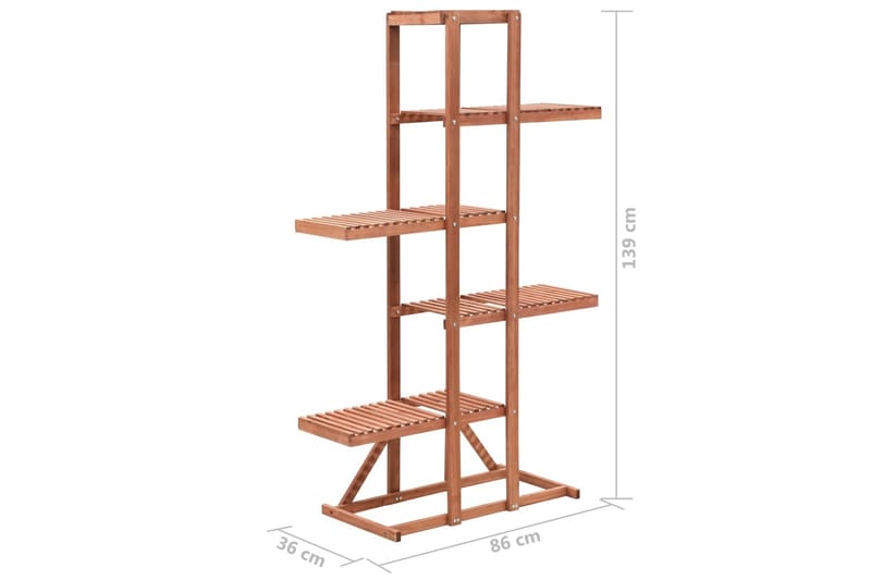 Blomsterstativ sedertre 86x36x139 cm - Hage - Dyrking & hagearbeid - Dyrking - Blomsterpotter - Blomsterhylle & blomsterstativ