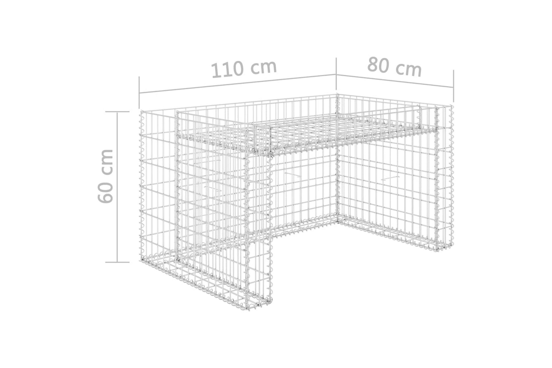 Gabion høybed kubeformet ståltråd 110x80x60 cm - Hage - Dyrking & hagearbeid - Dyrking - Blomsterpotter - Blomsterhylle & blomsterstativ