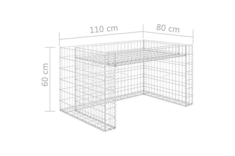 Gabion høybed kubeformet ståltråd 110x80x60 cm - Hage - Dyrking & hagearbeid - Dyrking - Blomsterpotter - Blomsterhylle & blomsterstativ