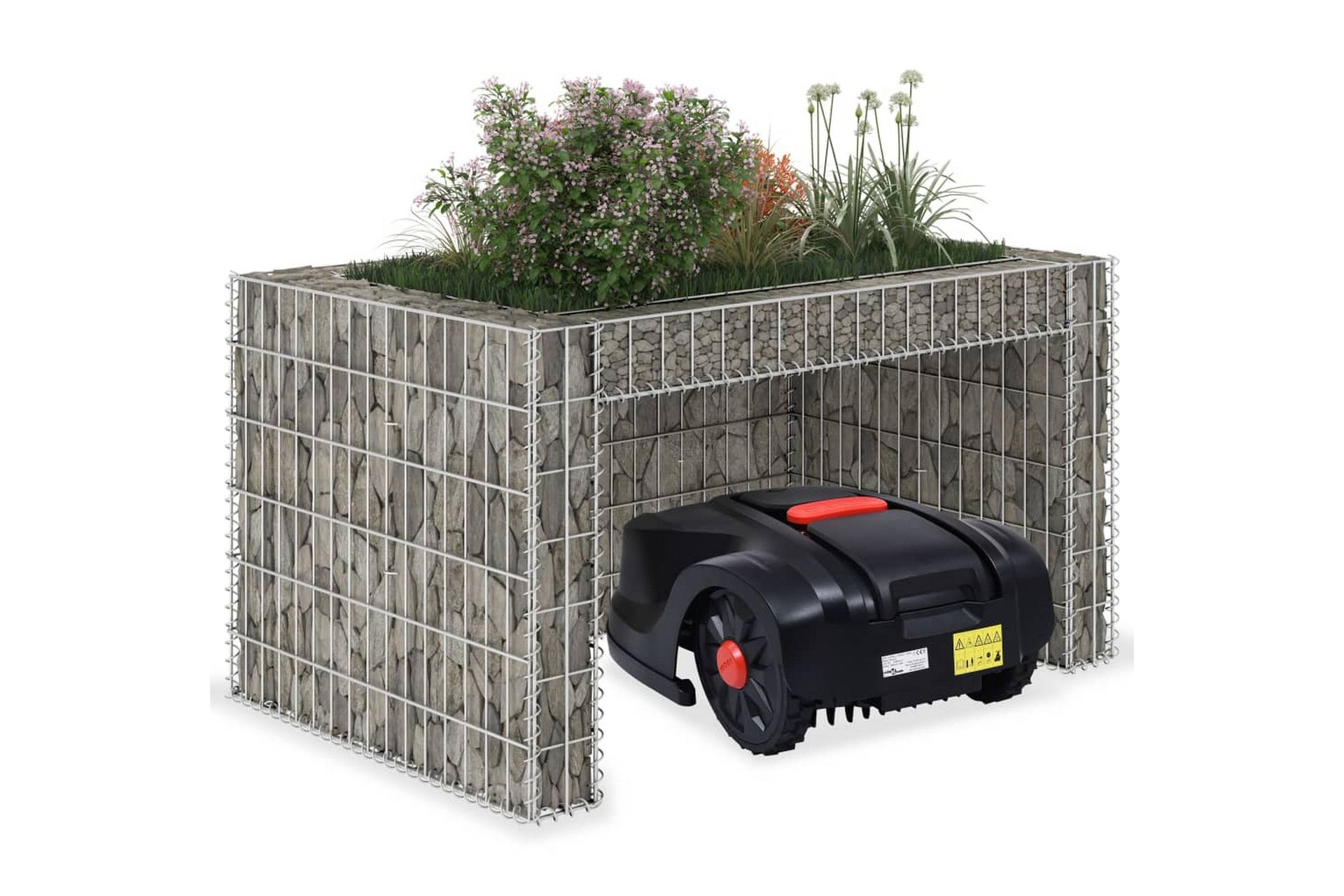 Gabion høybed kubeformet ståltråd 110x80x60 cm - Hage - Dyrking & hagearbeid - Dyrking - Blomsterpotter - Blomsterhylle & blomsterstativ