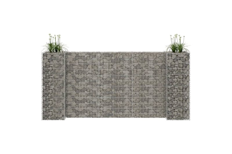 Gabion plantekasse H-formet ståltråd 260x40x120 cm - Hage - Dyrking & hagearbeid - Dyrking - Blomsterpotter - Blomsterhylle & blomsterstativ