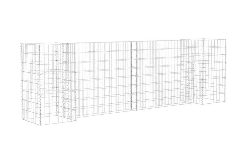 Gabion plantekasse H-formet ståltråd 260x40x80 cm - Hage - Dyrking & hagearbeid - Dyrking - Blomsterpotter - Blomsterhylle & blomsterstativ
