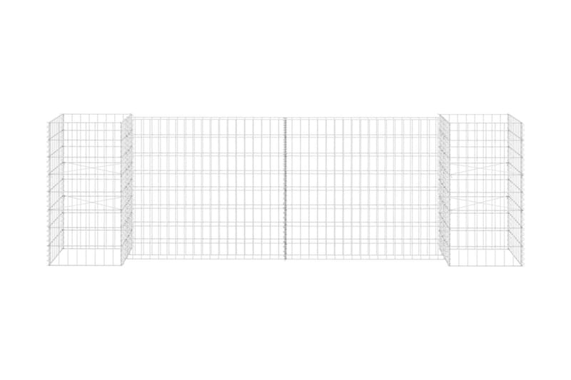 Gabion plantekasse H-formet ståltråd 260x40x80 cm - Hage - Dyrking & hagearbeid - Dyrking - Blomsterpotter - Blomsterhylle & blomsterstativ