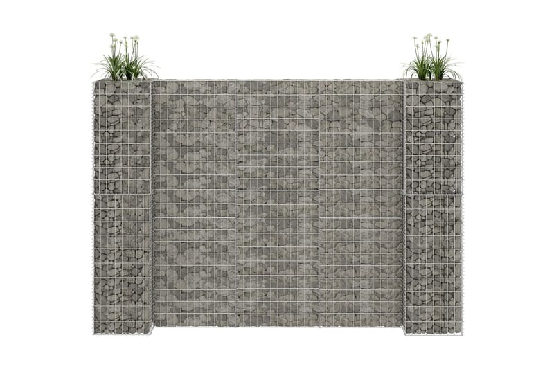 Gabion plantekasse H-formet ståltråd 260x40x200 cm - Hage - Dyrking & hagearbeid - Dyrking - Blomsterpotter - Blomsterhylle & blomsterstativ