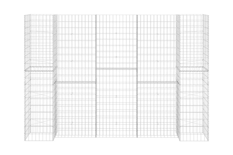 Gabion plantekasse H-formet ståltråd 260x40x200 cm - Hage - Dyrking & hagearbeid - Dyrking - Blomsterpotter - Blomsterhylle & blomsterstativ