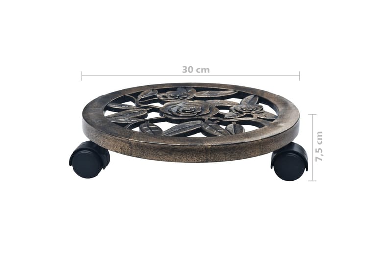 Pottetraller 6 stk bronse 30 cm plast - Brun - Hage - Dyrking & hagearbeid - Dyrking - Blomsterpotter - Blomsterhylle & blomsterstativ