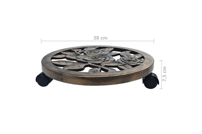 Pottetraller 6 stk bronse 38 cm plast - Brun - Hage - Dyrking & hagearbeid - Dyrking - Blomsterpotter - Blomsterhylle & blomsterstativ