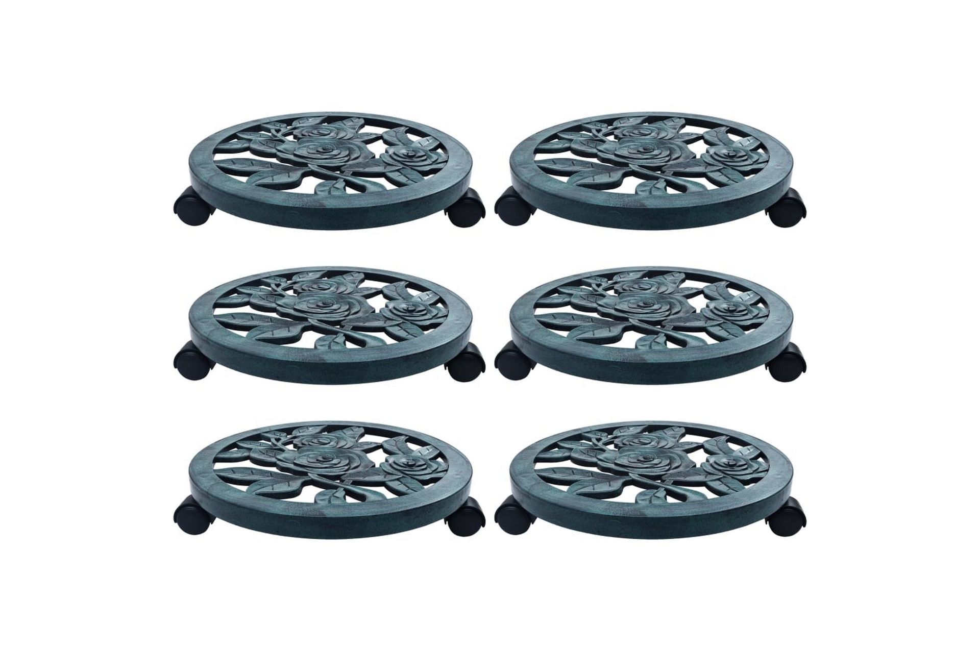 Pottetraller 6 stk grønn 38 cm plast - Grønn - Hage - Dyrking & hagearbeid - Dyrking - Blomsterpotter - Blomsterhylle & blomsterstativ