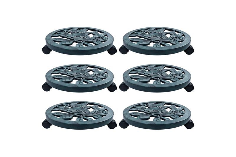Pottetraller 6 stk grønn 38 cm plast - Grønn - Hage - Dyrking & hagearbeid - Dyrking - Blomsterpotter - Blomsterhylle & blomsterstativ