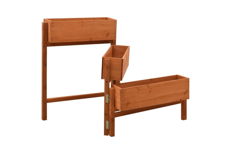 Sammenleggbar blomsterkasse oransje 60x14x75 cm heltre gran - Oransj - Hage - Dyrking & hagearbeid - Dyrking - Blomsterpotter - Blomsterhylle & blomsterstativ
