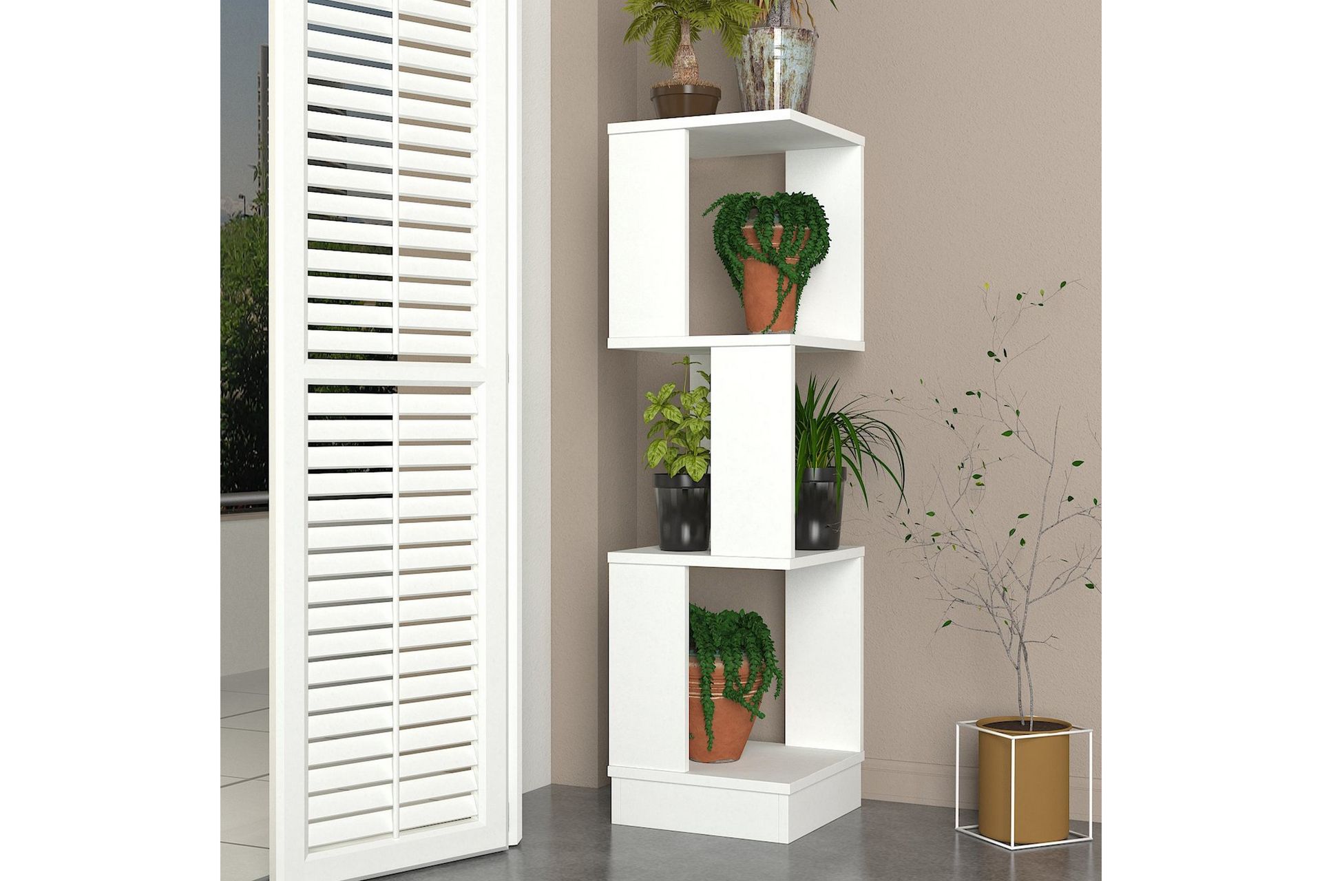 Ynhi Plantebord 35 cm - Hvit - Hage - Dyrking & hagearbeid - Dyrking - Blomsterpotter - Blomsterhylle & blomsterstativ