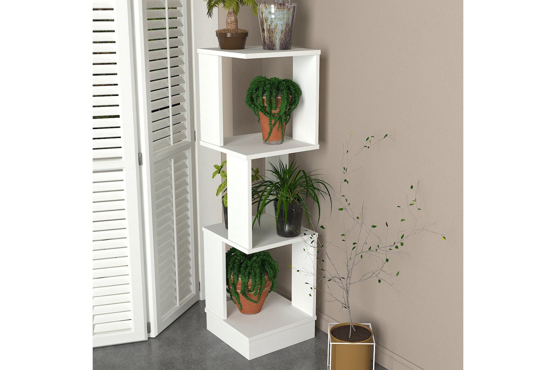 Ynhi Plantebord 35 cm - Hvit - Hage - Dyrking & hagearbeid - Dyrking - Blomsterpotter - Blomsterhylle & blomsterstativ