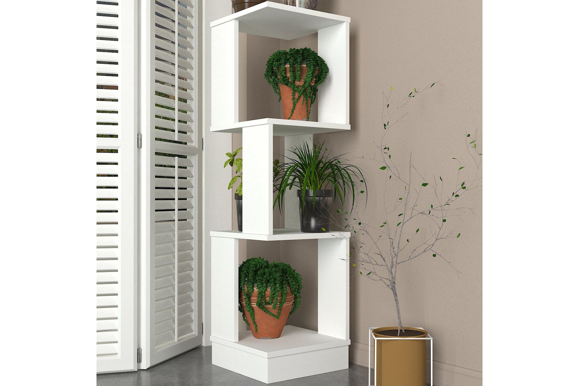 Ynhi Plantebord 35 cm - Hvit - Hage - Dyrking & hagearbeid - Dyrking - Blomsterpotter - Blomsterhylle & blomsterstativ