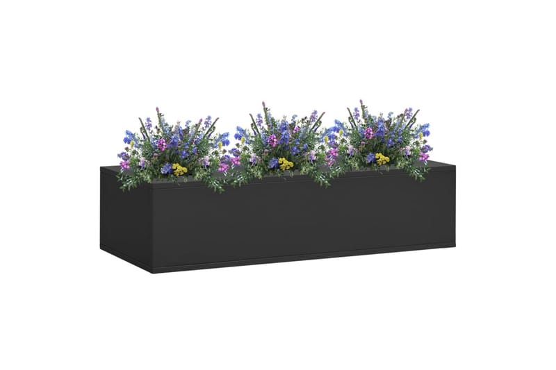 Blomsterkasse for kontor antrasitt 90x40x23 cm stål - Antrasittgrå - Blomsterkasser - Hagekrukker