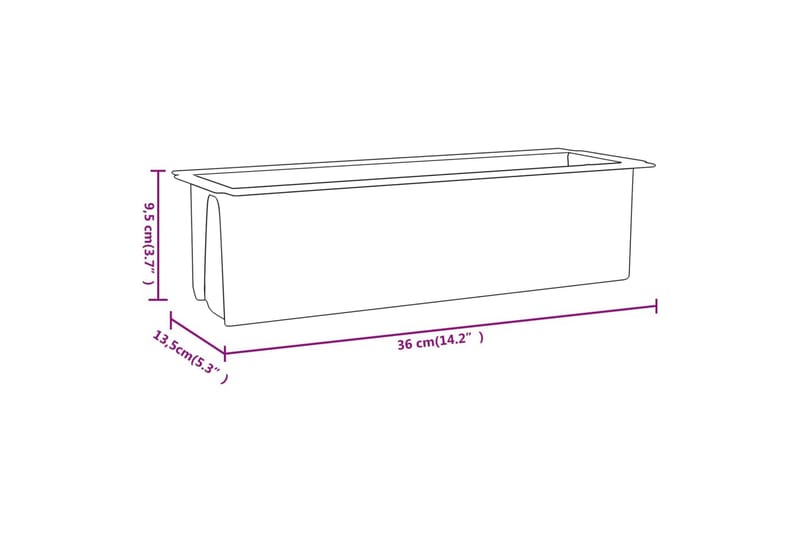 Blomsterkasser for europaller 12 stk grå 36x13,5x9,5 cm PP - Grå - Blomsterkasser - Hagekrukker