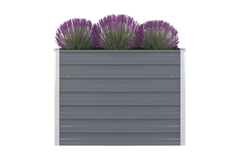 Forhøyet hagebed 100x100x77 cm galvanisert stålgrå - Blomsterkasser - Hagekrukker