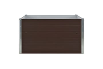 Forhøyet plantekasse 100x100x45 cm galvanisert stål brun - Hage - Dyrking & hagearbeid - Dyrking - Blomsterpotter - Blomsterkasser