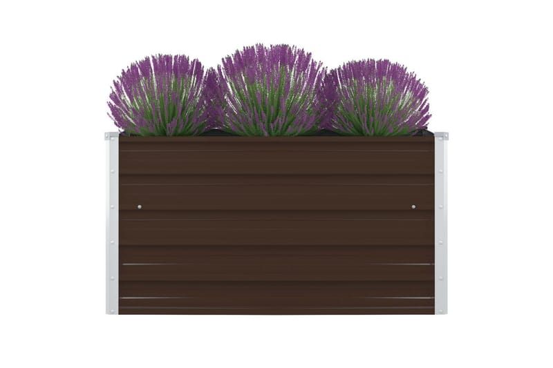 Forhøyet plantekasse 100x100x45 cm galvanisert stål brun - Blomsterkasser - Hagekrukker