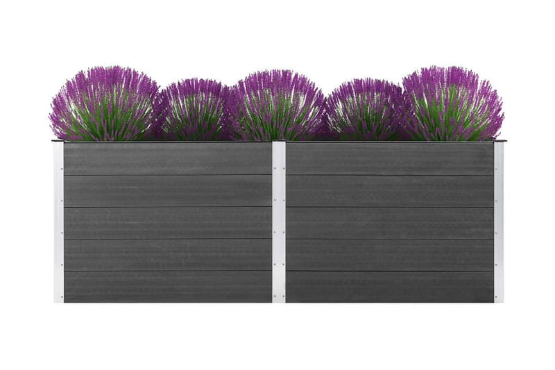 Høybed 250x50x91 cm WPC grå - Hage - Dyrking & hagearbeid - Dyrking - Blomsterpotter - Blomsterkasser