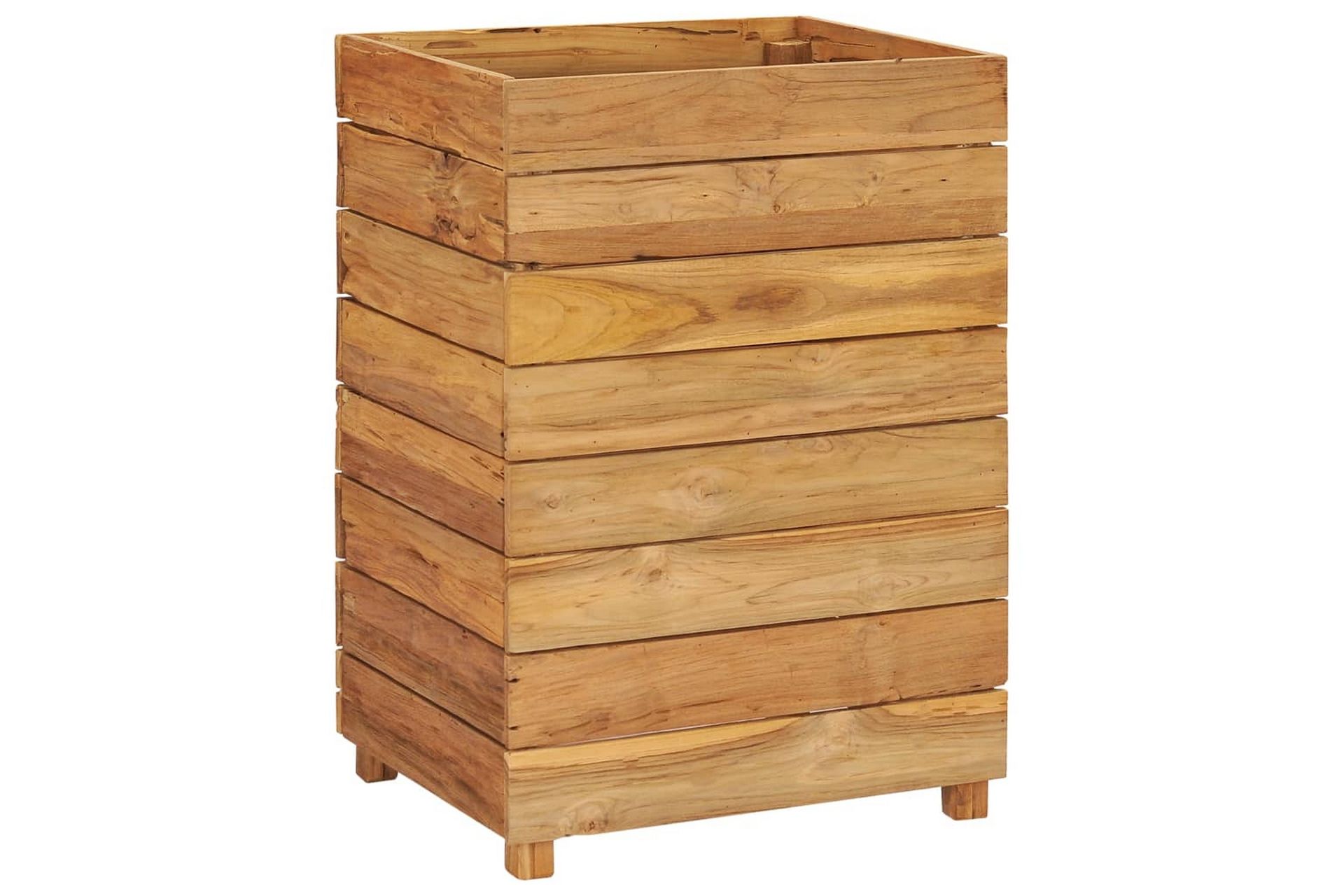 Høybed 50x40x72 cm resirkulert teak og stål - Hage - Dyrking & hagearbeid - Dyrking - Blomsterpotter - Blomsterkasser
