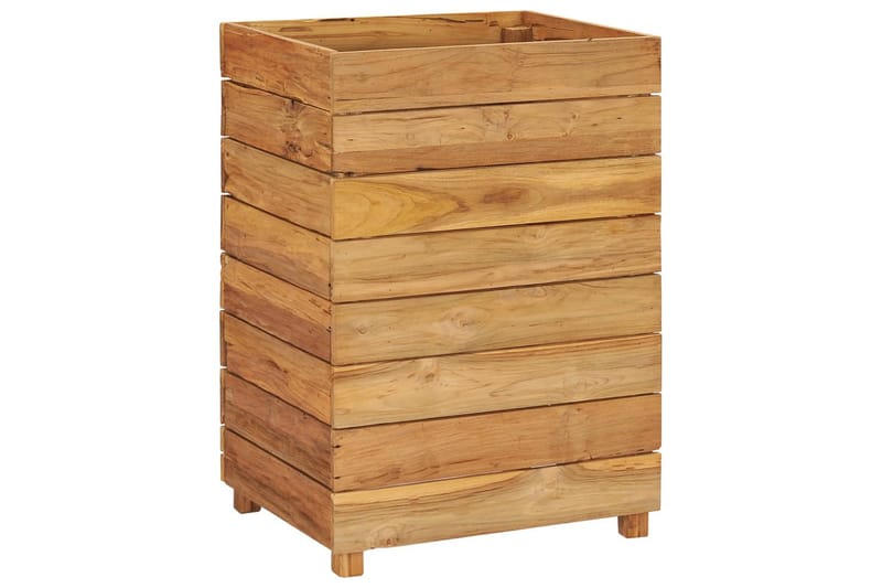 Høybed 50x40x72 cm resirkulert teak og stål - Hage - Dyrking & hagearbeid - Dyrking - Blomsterpotter - Blomsterkasser