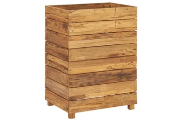 Høybed 50x40x72 cm resirkulert teak og stål - Hage - Dyrking & hagearbeid - Dyrking - Blomsterpotter - Blomsterkasser