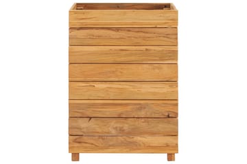 Høybed 50x40x72 cm resirkulert teak og stål - Hage - Dyrking & hagearbeid - Dyrking - Blomsterpotter - Blomsterkasser
