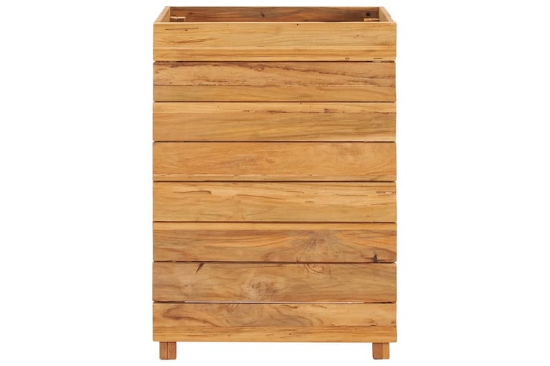 Høybed 50x40x72 cm resirkulert teak og stål - Hage - Dyrking & hagearbeid - Dyrking - Blomsterpotter - Blomsterkasser
