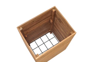Høybed 50x40x72 cm resirkulert teak og stål - Hage - Dyrking & hagearbeid - Dyrking - Blomsterpotter - Blomsterkasser
