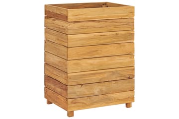 Høybed 50x40x72 cm resirkulert teak og stål - Hage - Dyrking & hagearbeid - Dyrking - Blomsterpotter - Blomsterkasser