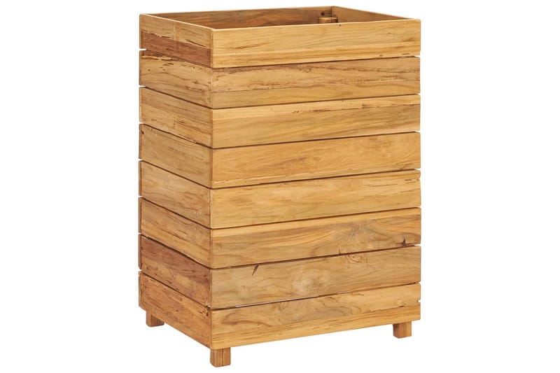 Høybed 50x40x72 cm resirkulert teak og stål - Hage - Dyrking & hagearbeid - Dyrking - Blomsterpotter - Blomsterkasser