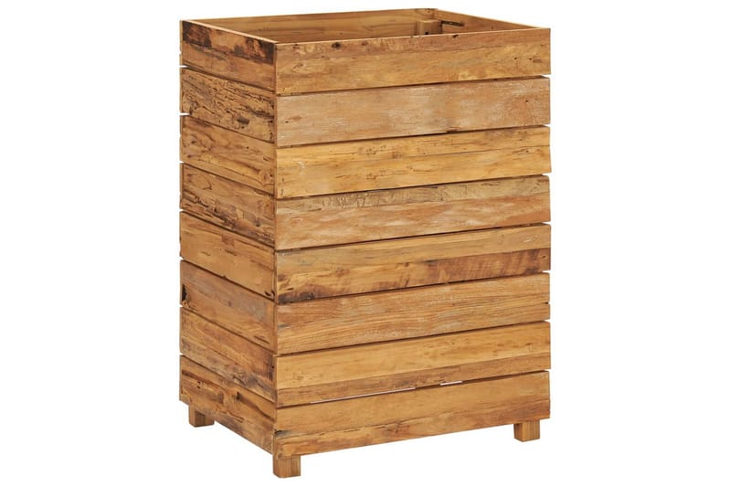 Høybed 50x40x72 cm resirkulert teak og stål - Hage - Dyrking & hagearbeid - Dyrking - Blomsterpotter - Blomsterkasser