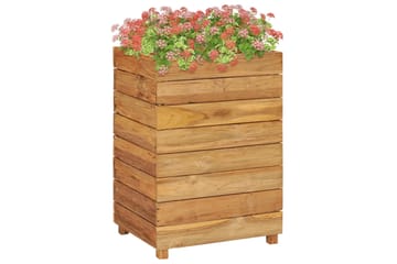 Høybed 50x40x72 cm resirkulert teak og stål - Hage - Dyrking & hagearbeid - Dyrking - Blomsterpotter - Blomsterkasser