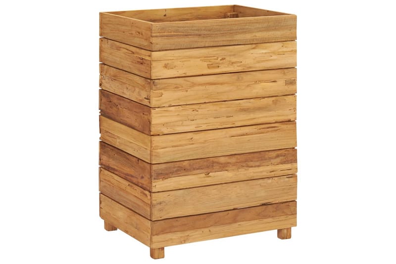 Høybed 50x40x72 cm resirkulert teak og stål - Hage - Dyrking & hagearbeid - Dyrking - Blomsterpotter - Blomsterkasser