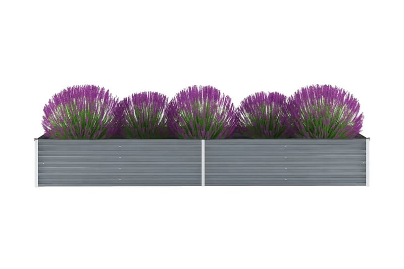 Høybed galvanisert stål 320x80x45 cm grå - Hage - Dyrking & hagearbeid - Dyrking - Blomsterpotter - Blomsterkasser
