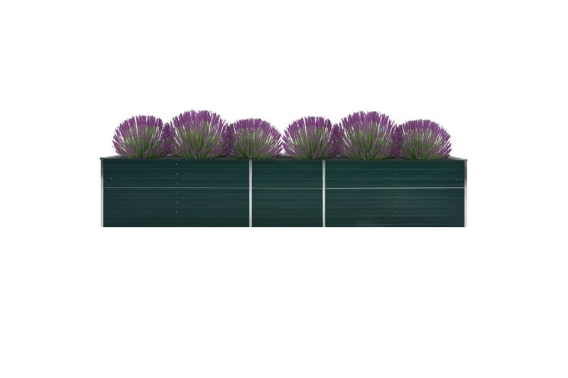 Høybed galvanisert stål 400x80x77 cm grønn - Hage - Dyrking & hagearbeid - Dyrking - Blomsterpotter - Blomsterkasser