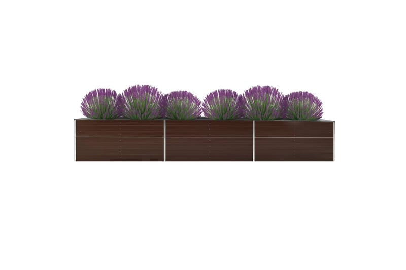 Høybed galvanisert stål 480x80x77 cm brun - Hage - Dyrking & hagearbeid - Dyrking - Blomsterpotter - Blomsterkasser