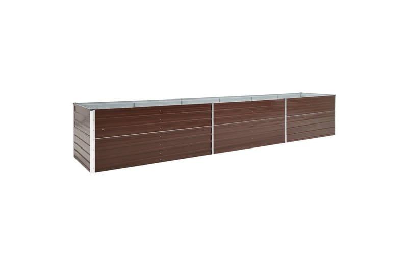 Høybed galvanisert stål 480x80x77 cm brun - Hage - Dyrking & hagearbeid - Dyrking - Blomsterpotter - Blomsterkasser