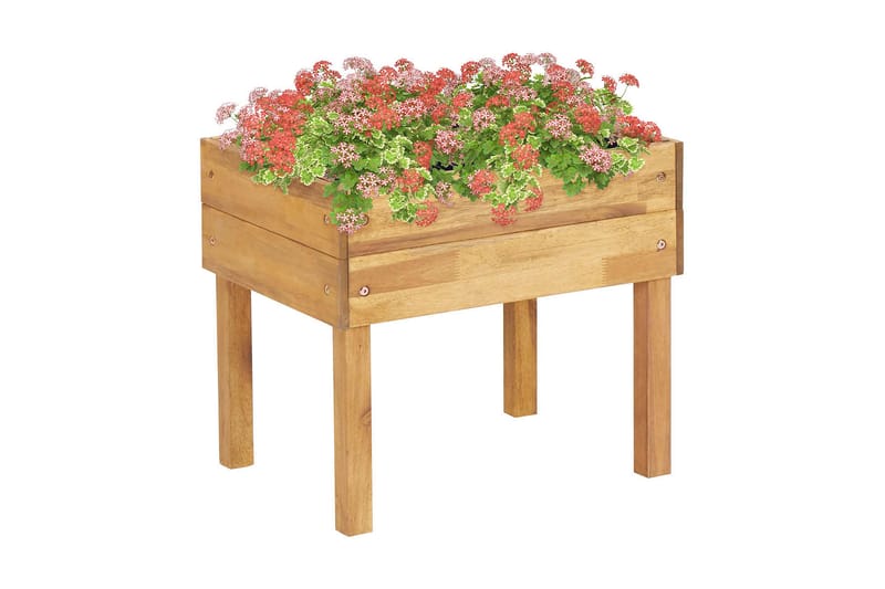 Hevet plantekasse 50x40x45 cm heltre akasie - Hage - Dyrking & hagearbeid - Dyrking - Blomsterpotter - Blomsterkasser