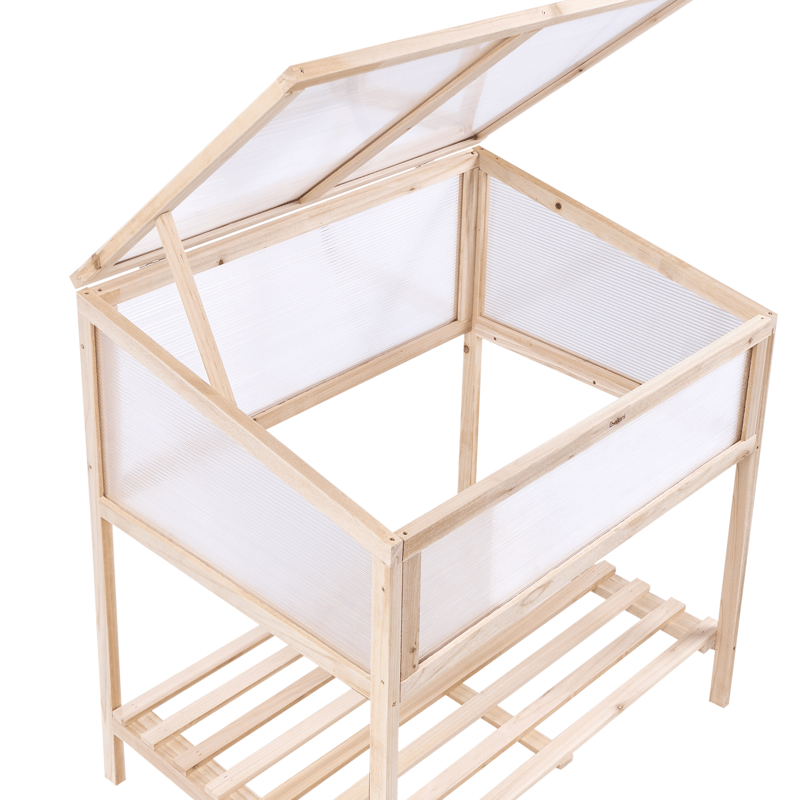 Drivhus for balkong Aranova grantre 58 cm - Brun/Transparent - Hage - Dyrking & hagearbeid - Dyrking - Blomsterpotter - Drivhusbenk