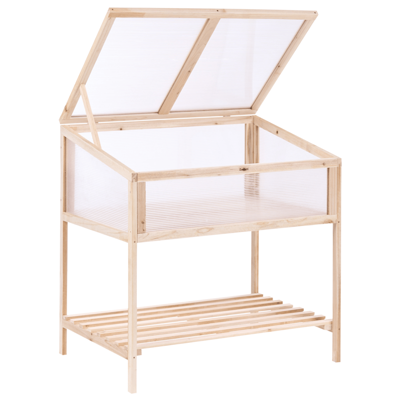 Drivhus for balkong Aranova grantre 58 cm - Brun/Transparent - Hage - Dyrking & hagearbeid - Dyrking - Blomsterpotter - Drivhusbenk