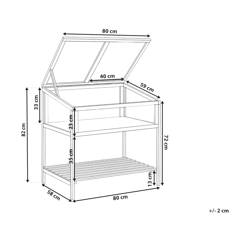 Drivhus for balkong Aranova grantre 58 cm - Brun/Transparent - Hage - Dyrking & hagearbeid - Dyrking - Blomsterpotter - Drivhusbenk