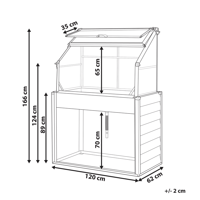Drivhus for balkong Novoli 62 cm - Hvit - Hage - Dyrking & hagearbeid - Dyrking - Blomsterpotter - Drivhusbenk
