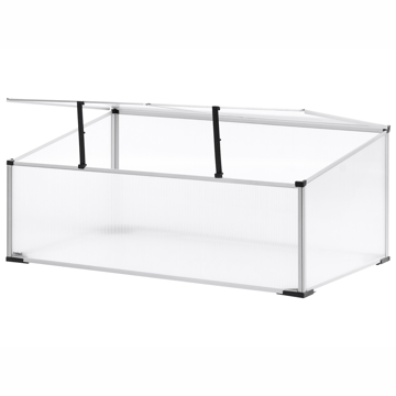 Drivhus for hage Serifos 60 cm - Sølv/Transparent - Hage - Dyrking & hagearbeid - Dyrking - Blomsterpotter - Drivhusbenk